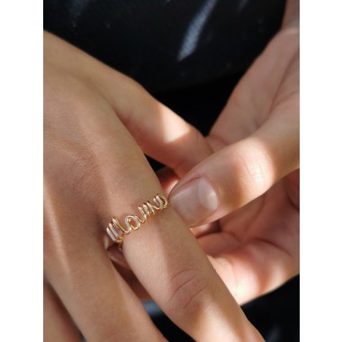 'Mama' Ring, größenverstellbar - in Sterling Silber und (Rosé) Gold Filled - KIZZU Schmuck