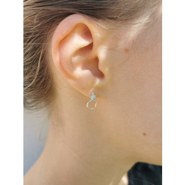 Kyanit Kreis Ohrstecker - in Sterling Silber und (Rosé) Gold Filled - KIZZU Schmuck