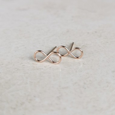 Ohrstecker mit Unendlich Symbol, für alle, mit denen du ewig verbunden bist - in Sterling Silber und (Rosé) Gold Filled - KIZZU Schmuck