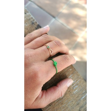 Knotenring Rot – Handgemacht aus recycelten Kabeln | KIZZU Schmuck Manufaktur 