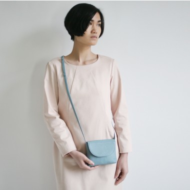 Partytasche echt Leder Taubenblau