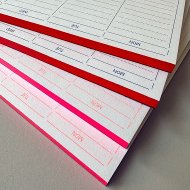 Risographie Wochenplaner Neon