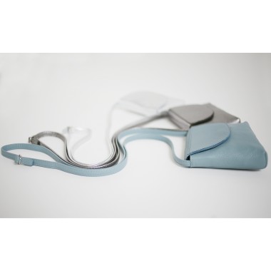 Partytasche echt Leder Taubenblau