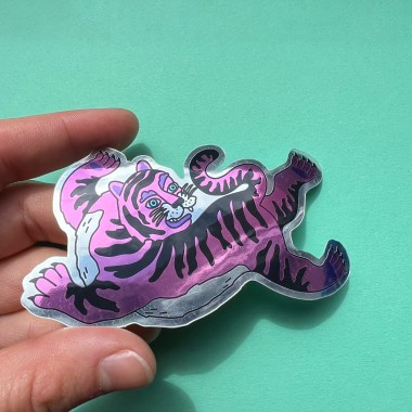 The Naughty District - Sticker »Bunter Tiger« mit Spiegeleffekt