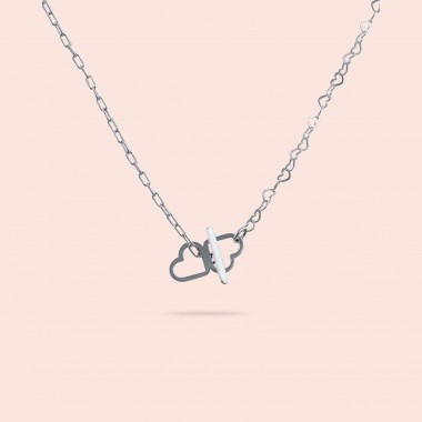just hearts extended necklace - 925 Sterlingsilber weiß rhodiniert