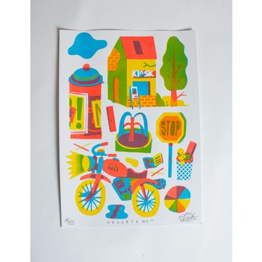 Martin Krusche - Stencildruck  »Kolzcewo«, DINA4 (21x29,7cm)