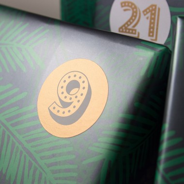 Aufkleber Adventskalender Kupfer