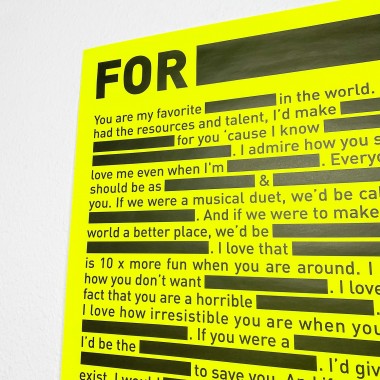 Bob And Uncle Design LOVE NOTE Poster (420 x 594 mm, neongelb)