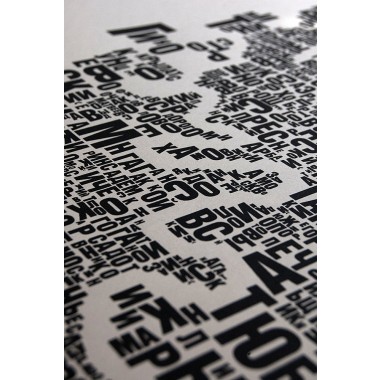 Buchstabenort Moskau Stadtteile-Poster Typografie