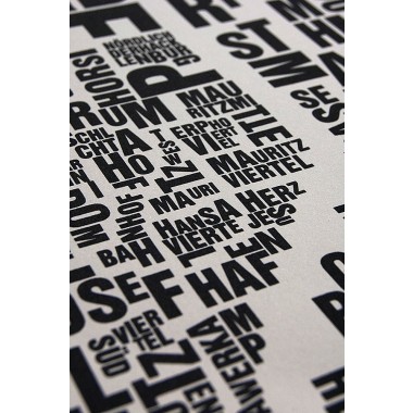 Buchstabenort Münster Stadtteile-Poster Typografie