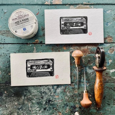 Retro - Musikkassette - Tape - K7
Linoldruck von papelami