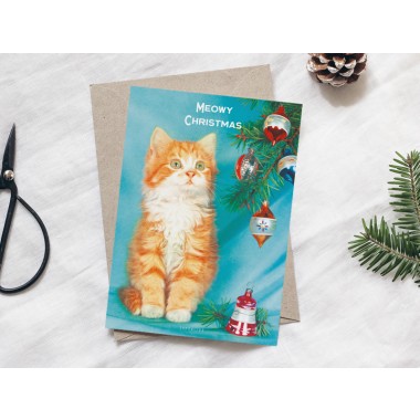 typealive / Retro-Weihnachtskarten 4er Set / Meowy Christmas