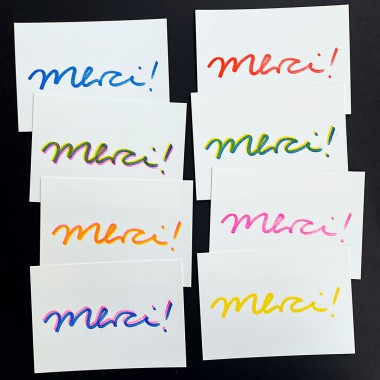 Merci! – 8-er Set, Din A6-Karten, vierfarbige Risografie