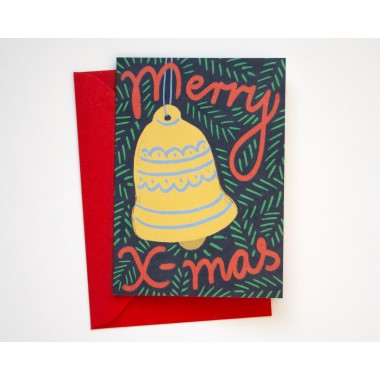 Weihnachtskarte Glöckchen »Merry X-mas« // Papaya paper products