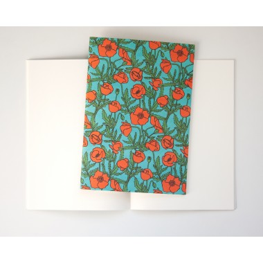Notizheft A5 Mohn-Muster // Papaya paper products