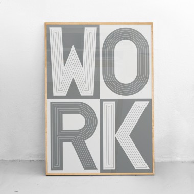 NEW PRINTS ON THE BLOCK / Plakate 4er-Set »Play, More, Work, Less«