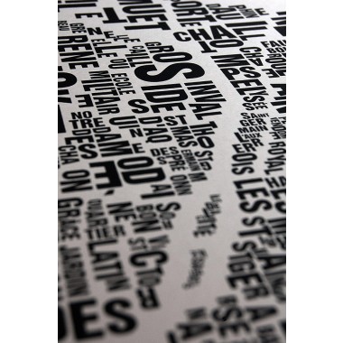 Buchstabenort Paris Stadtteile-Poster Typografie