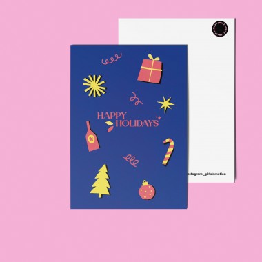 Girls in Motion Happy Holidays Postkarte A6