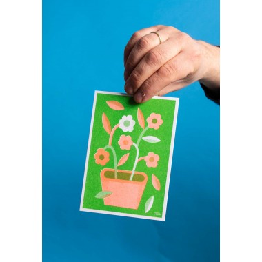 Martin Krusche - Risographie Postkartenset »Blumen«