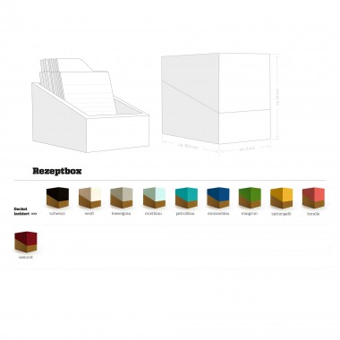 REZEPTBOX mit einfarbigem Deckel, Box fürs Backen und Kochen mit Rezeptkarten und Registern // sperlingB.design