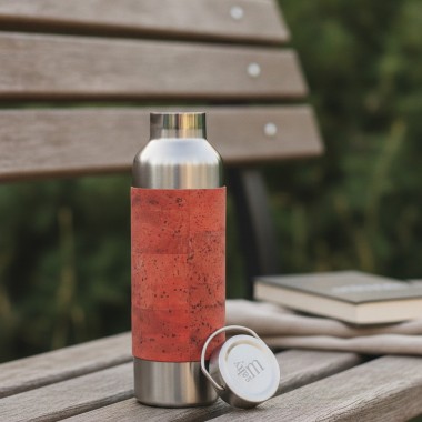 Edelstahl-Trinkflasche 750 ml mit Korksleeve