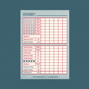 Risographie Spielblock - KULTIGES WÜRFELSPIEL 