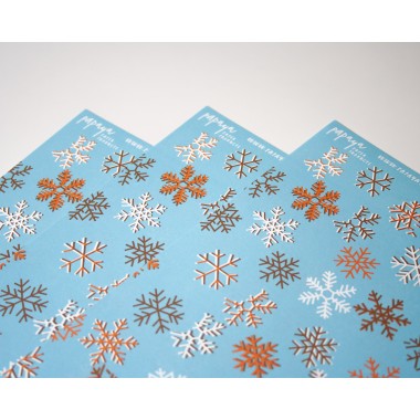Geschenkpapier Schneeflocken, 3 Bogen // Papaya paper product