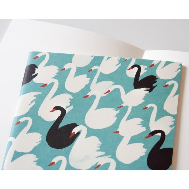 Notizheft A5 Schwäne hellblau // Papaya paper products