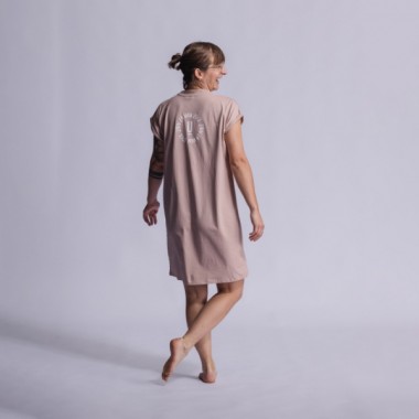 DRUCK STÜCK T-Shirt Kleid VIDA LOCA Puderrosa