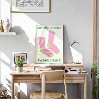 Smelly socks, sweet heart – Print von Lavanda Posters