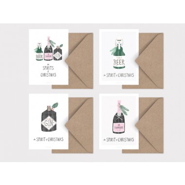 typealive / Weihnachtskarten 4er Set / Spirit of Christmas