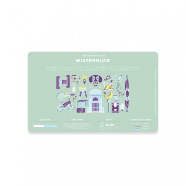 Bureau Bald Stadtteil-Frühstücksbrettchen Winterhude*Retrodesign