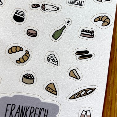 Mini Stickerbogen FRANKREICH (52 Sticker) von issgut