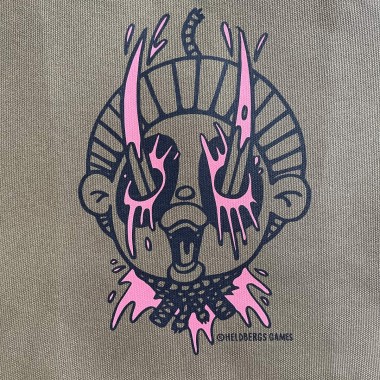 Einkaufstasche mit Namakubi Tattoo-Motiv - Tanukubi - Tote Bag aus 16 Oz Canvas Cotton