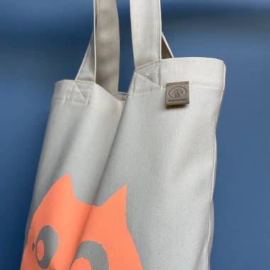 Wunschbrunnen | Canvas Shopper kids & adults "(E)ule" | Natur/Peach