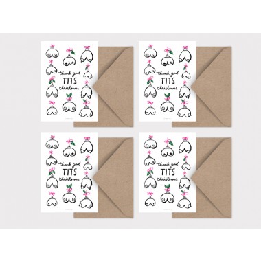 typealive / Weihnachtskarten 4er Set / Tits Christmas