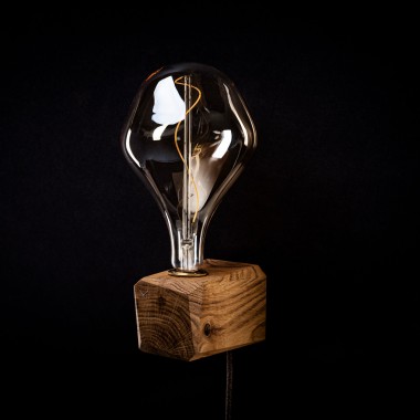 KUBUS | Wandleuchte aus Holz von Verschnitt mit Leuchtmittel VORONOI II von Tala