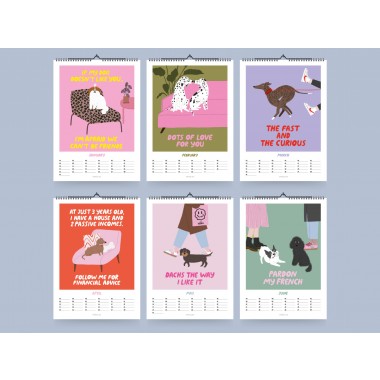 typealive / Wandkalender DIN A4 / Petisfaction "Dogs" No. 3