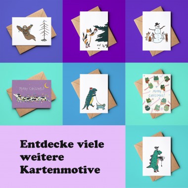 The Naughty District - Weihnachtskarte »Dino am Rande der Weihnachtsmood«