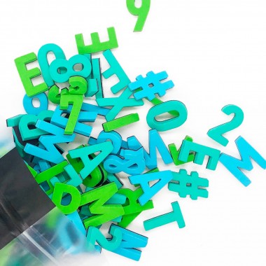 Set mit 200 Magnetbuchstaben, Zahlen & Sonderzeichen. WILD WASSER