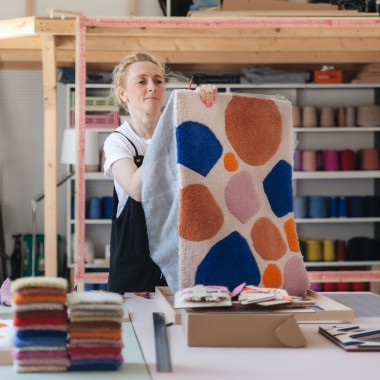 Gerahmter Wandteppich - STONES COLORFUL // Rosa Rauscher