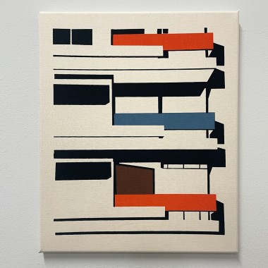 Print now - Riot later ● Abstract Architecture #03, Stoffsiebdruck auf Leinwand