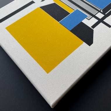 Print now - Riot later ● Abstract Architecture #01, Stoffsiebdruck auf Leinwand
