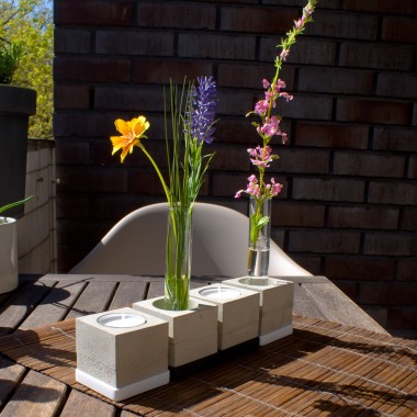 Block 4 (1er Set) Kerzenhalter-Vase-Eierbecher-Teelichthalter