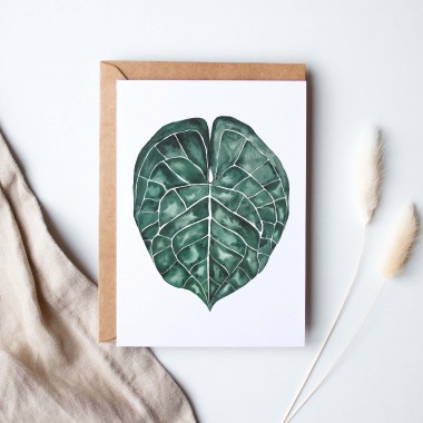 Paperlandscape | Grußkarte | Anthurium Clarinervium Blatt | botanisch