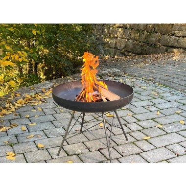 Keilbach Feuerschale charles, 60cm Durchmesser, 48cm hoch, 3mm dickem wetterfestem Stahl, kein Verzug, fertig montiert, einzigartige Rostoptik