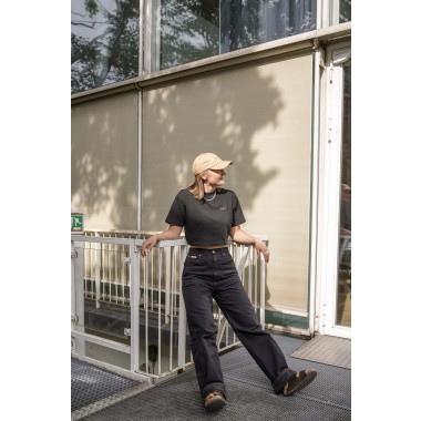 Cropped Shirt aus Biobaumwolle mit Signature Stickerei