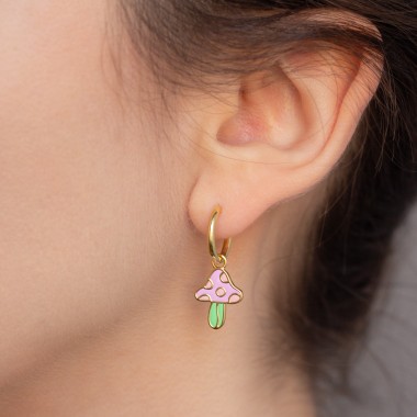 Mushroom Hoop Pair | Ohrringe aus Gold Vermeil | Paeoni Colors