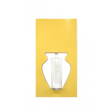 Wandvase flortrait vintage gelb