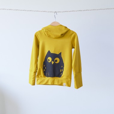 Wunschbrunnen | Hoodie "(E)ule" | Senf/Schwarz